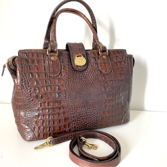 Brahmin VGC Bag Pecan Melbourne Croc Emb Leather - Picture 3 of 6
